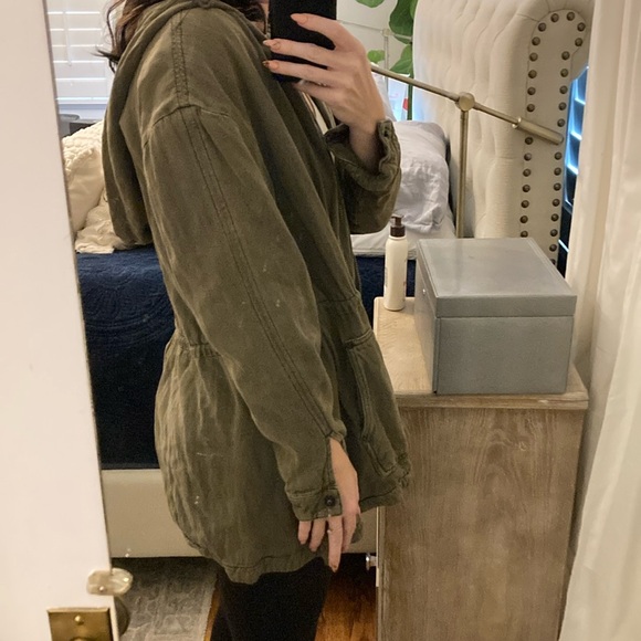 Free people army green jacket🍁🍁🍁🍁 - Picture 3 of 10